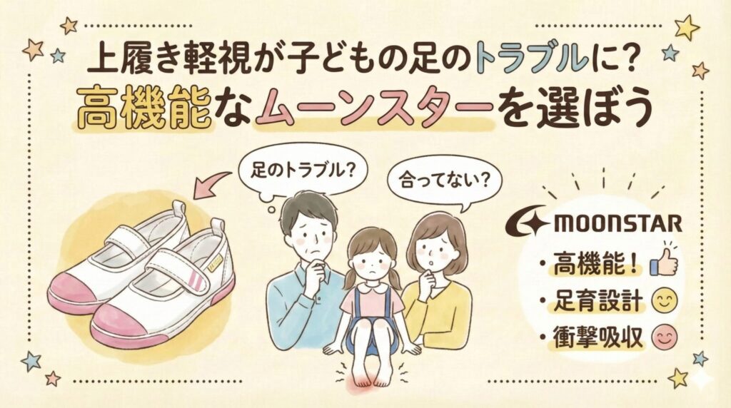 安い上履きは足に悪い？トラブルを防ぐためにムーンスターを選ぼう
