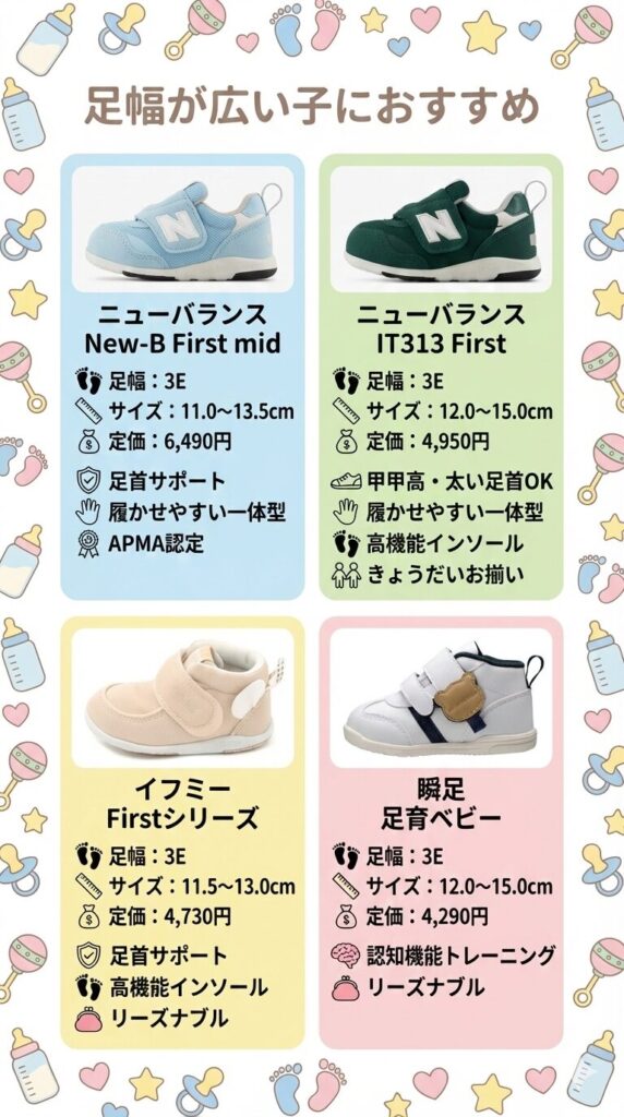 足幅が広い子におすすめのファーストシューズ