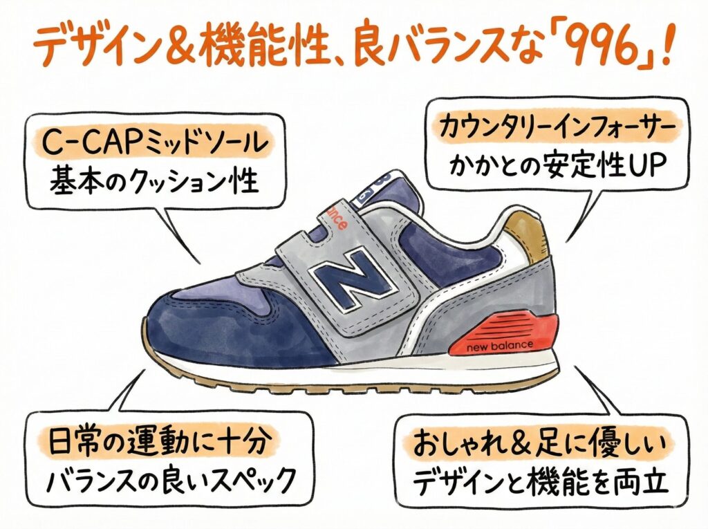 ニューバランス996はデザインと機能性のバランスが良い