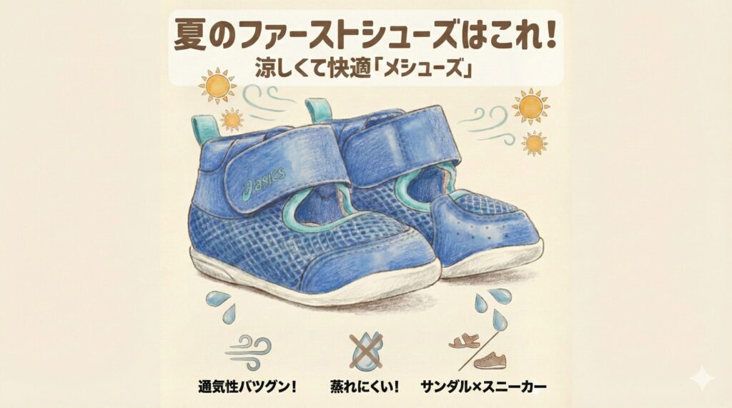 夏に歩き始めたら「メシューズ」