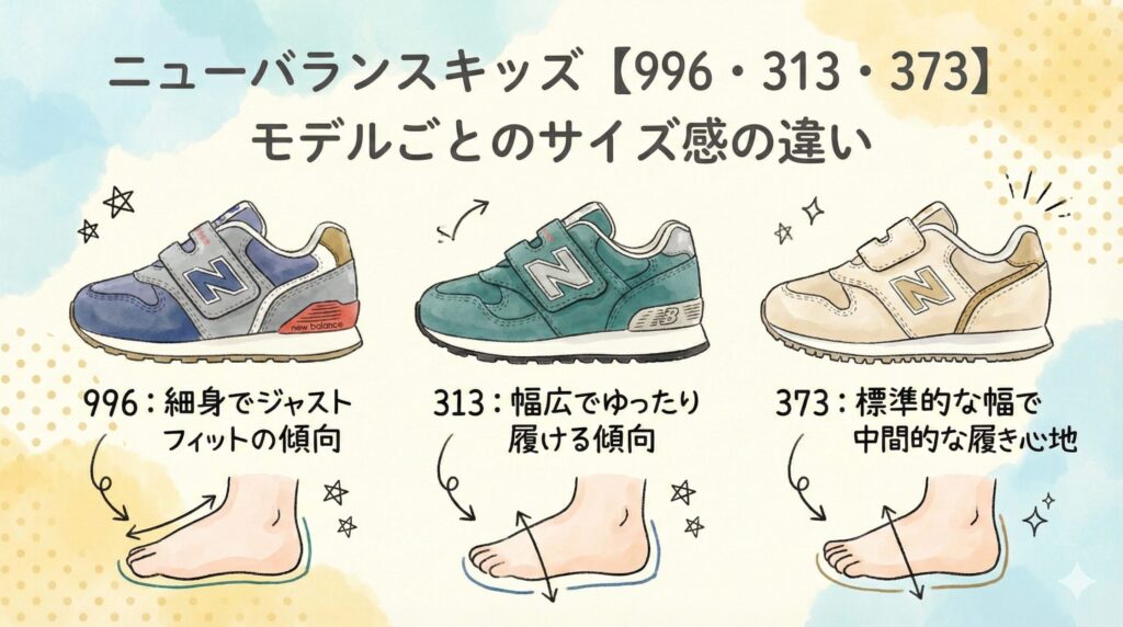 ニューバランス【996・313・373】モデルごとのサイズ感の違い