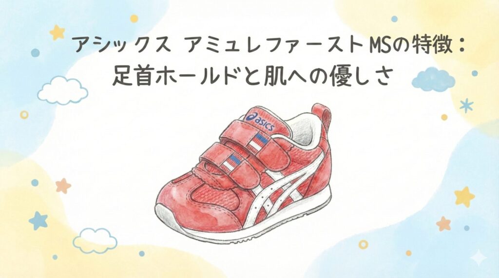 アシックス ファーストシューズ アミュレの特徴|ニューバランスと違う足首ホールド