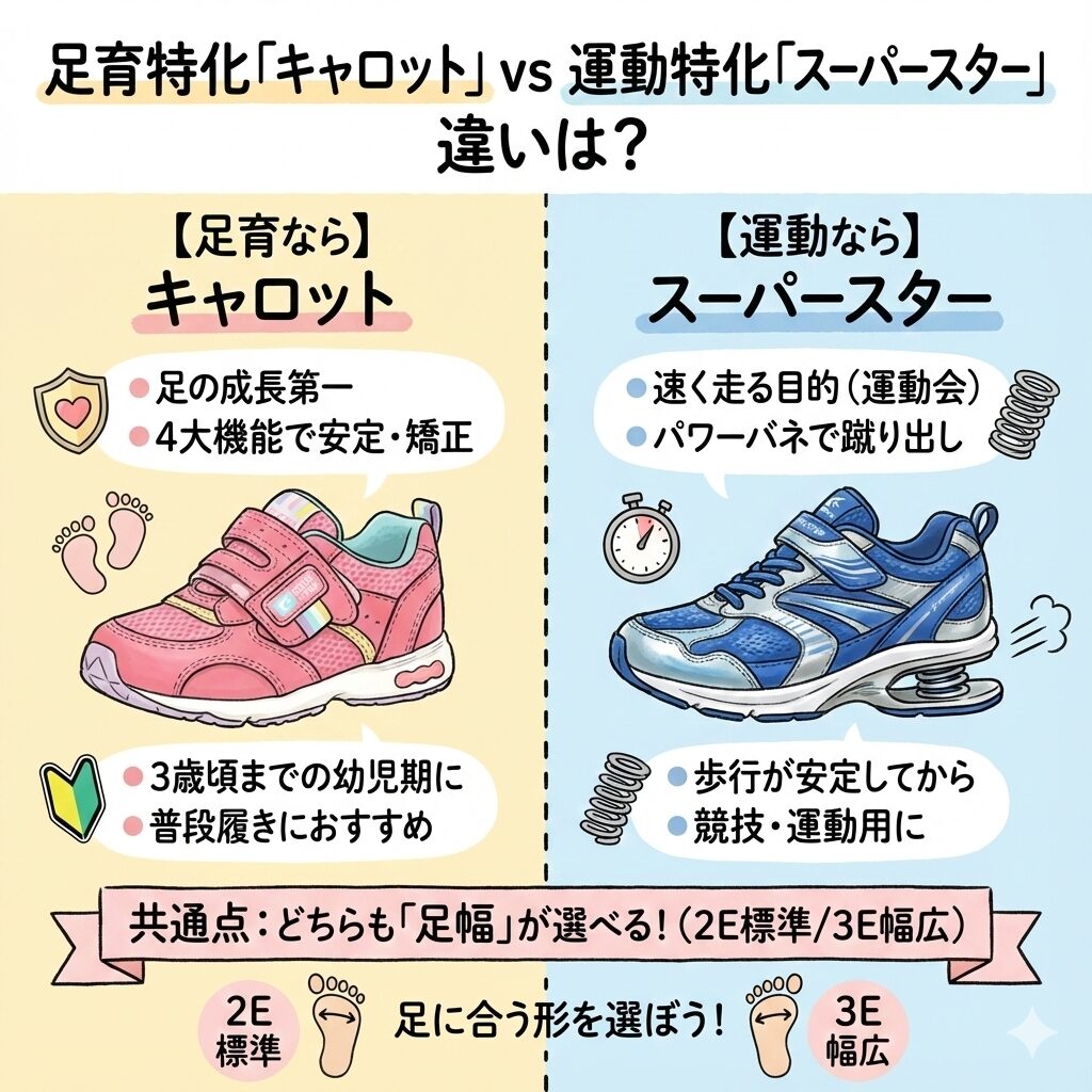 足育特化のキャロットと運動特化のスーパースターの違い