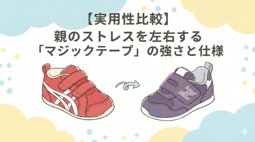 使い勝手の違いは?ニューバランスとアシックス ファーストシューズのマジックテープ比較