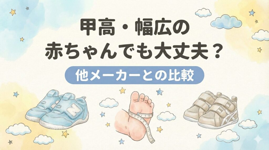 甲高・幅広の赤ちゃんでも大丈夫?アシックス スクスク アミュレファーストと他メーカーとの比較