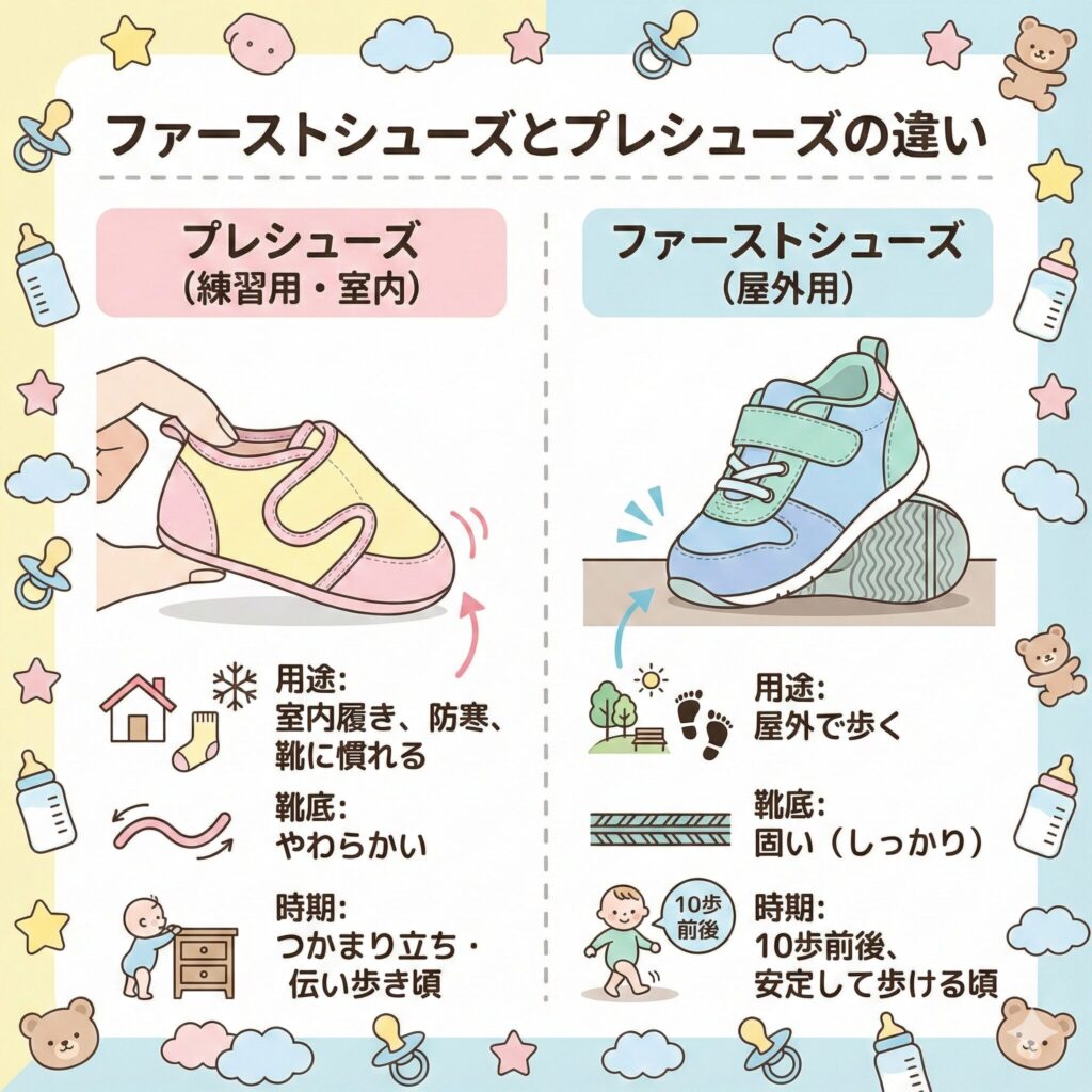 ファーストシューズとプレシューズの違い