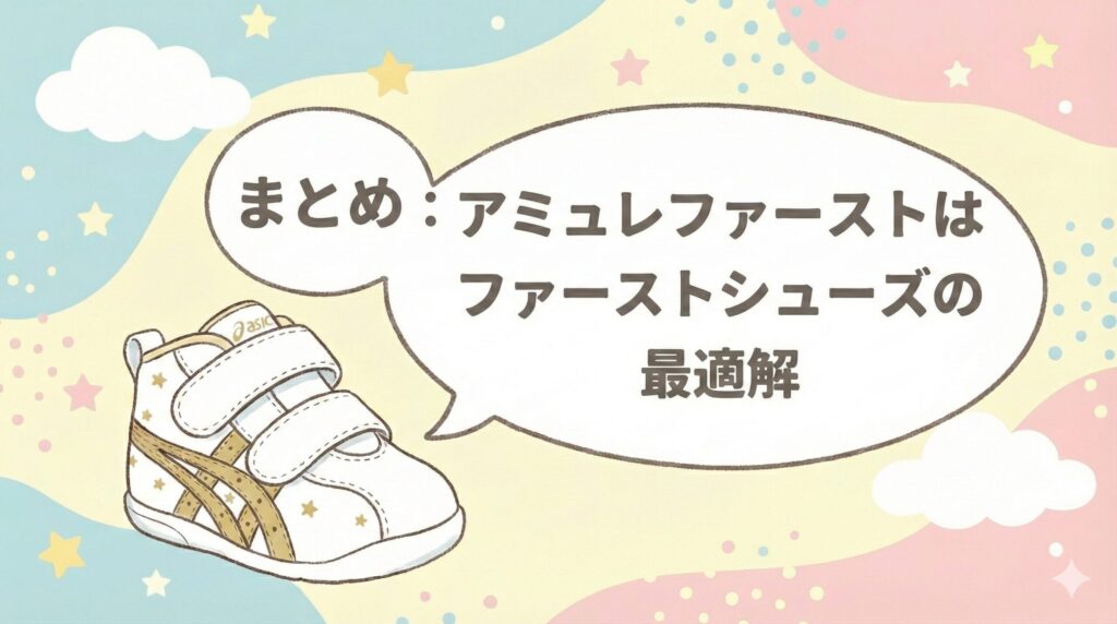 アシックス スクスク アミュレファーストのサイズ感まとめ