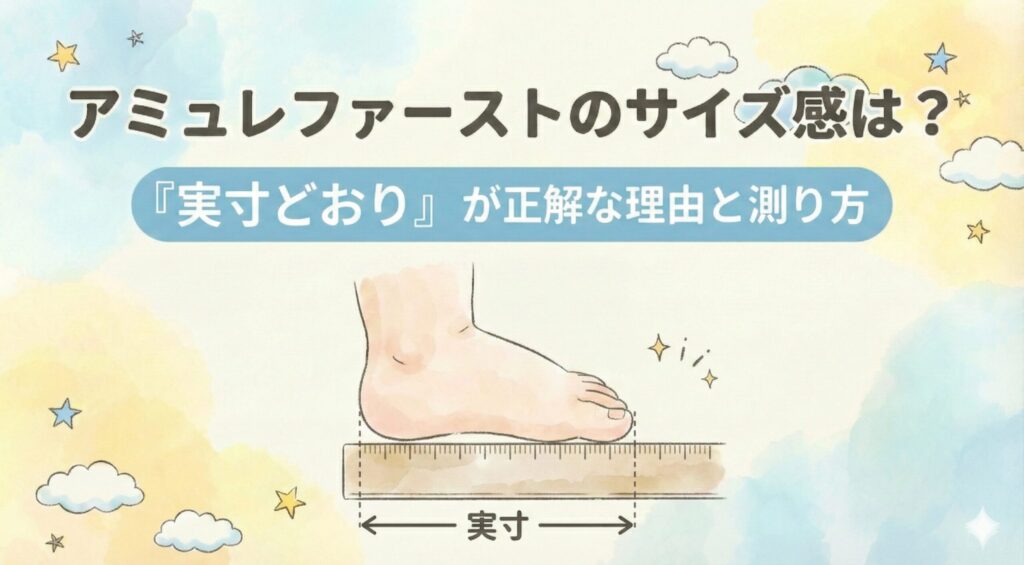 アシックス スクスク アミュレファーストのサイズ感は?「実寸どおり」が正解な理由と測り方