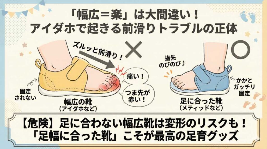 「幅広=楽」は大間違い!アイダホで起きる前滑りトラブルの正体