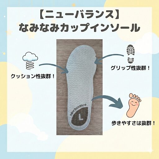 ニューバランスのなみなみカップインソール
