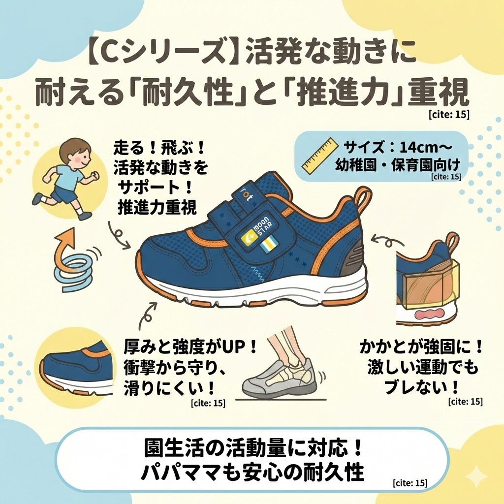 【Cシリーズ】活発な動きに耐える「耐久性」と「推進力」重視