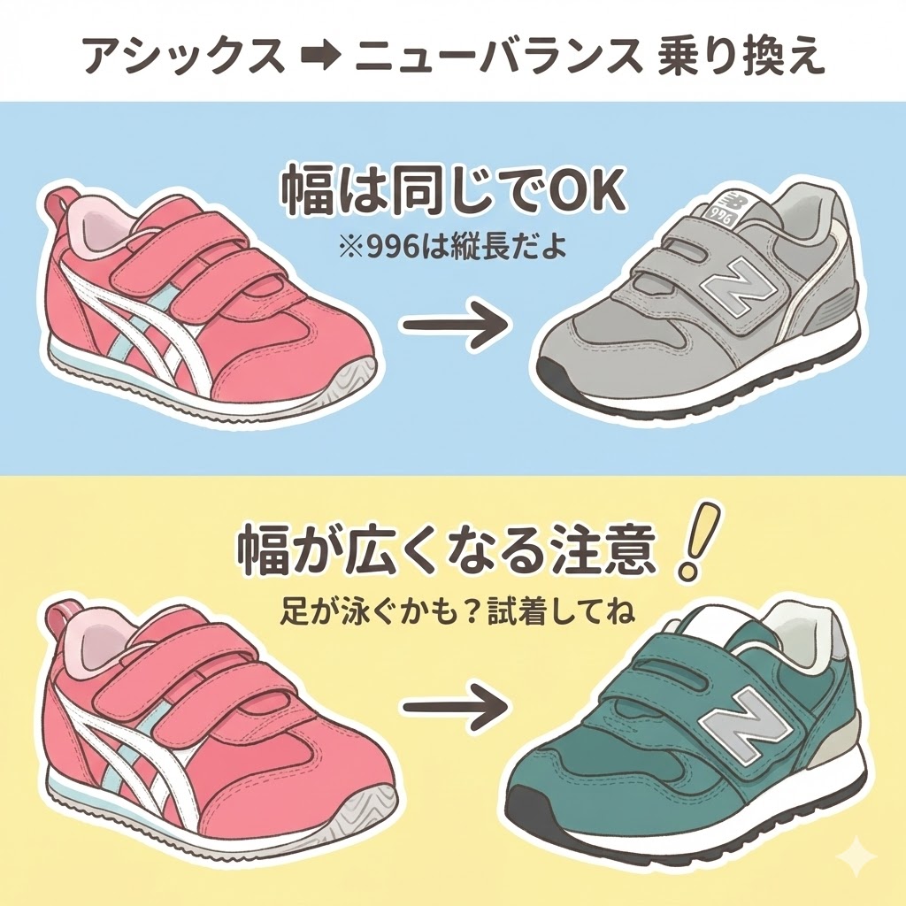 アシックスからニューバランスへ|996なら幅は同じでOK