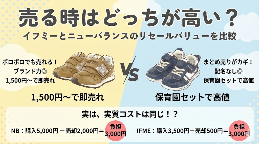 売る時はどっちが高い?イフミーとニューバランスのリセールバリューを比較