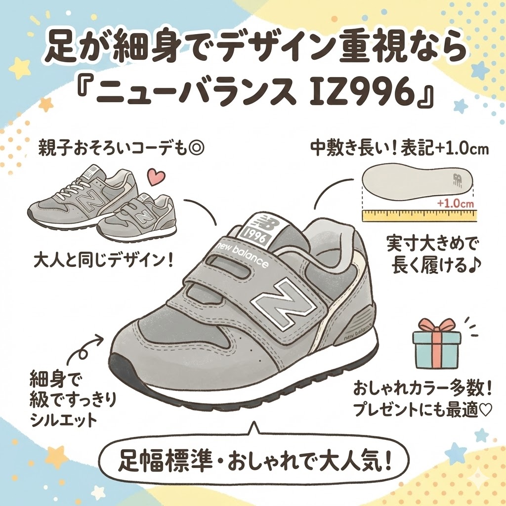 足が細身でデザイン重視なら「ニューバランス IZ996」