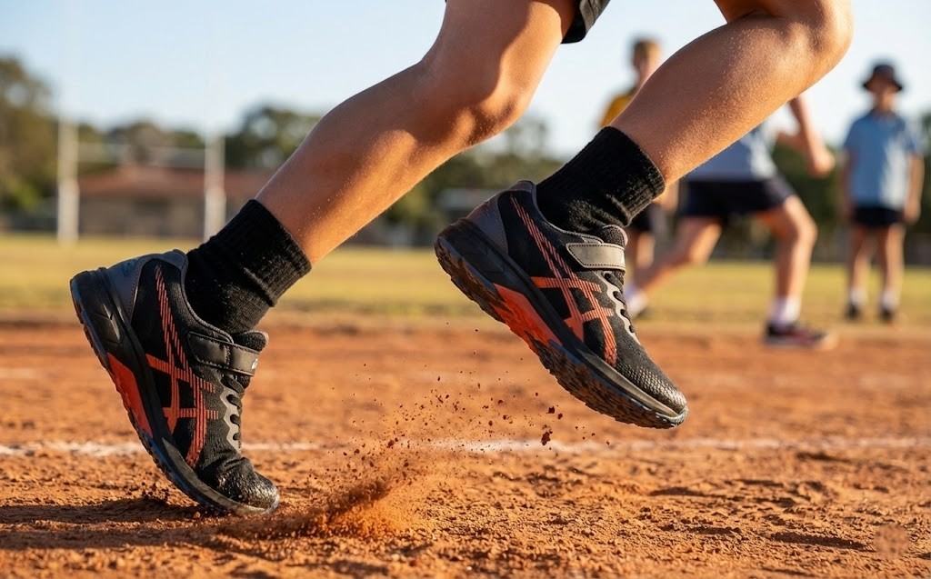 アシックスレーザービームを履いている子供