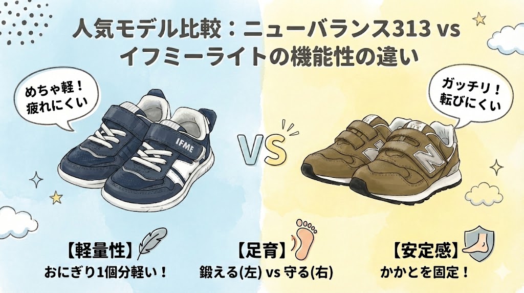人気モデル比較:ニューバランス313 vs イフミーライトの機能性の違い