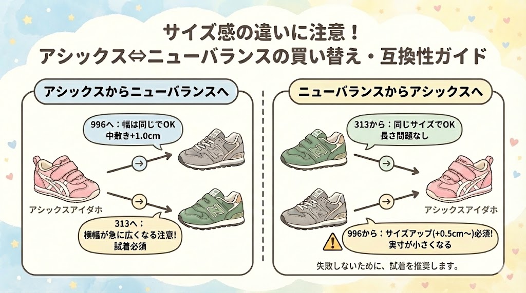サイズ感の違いに注意!アシックス⇔ニューバランスの買い替え・互換性ガイド