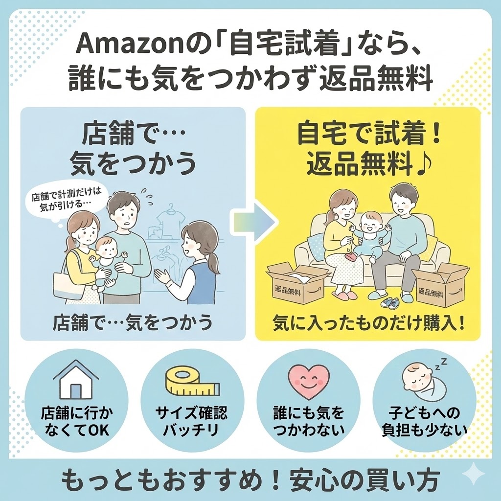 Amazonの自宅試着なら、誰にも気をつかわず返品無料