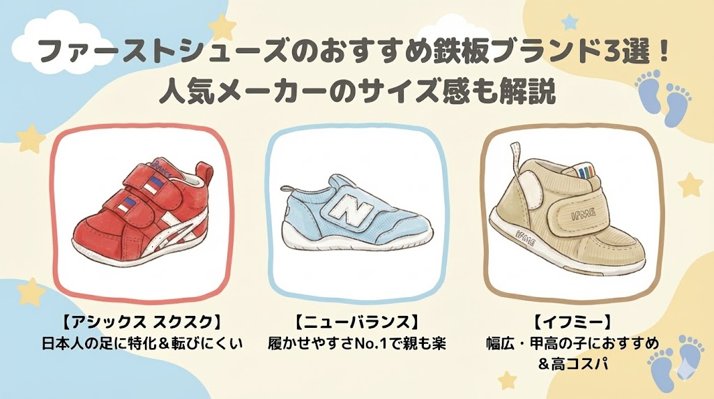 ファーストシューズのおすすめ鉄板ブランド3選!人気メーカーのサイズ感も解説