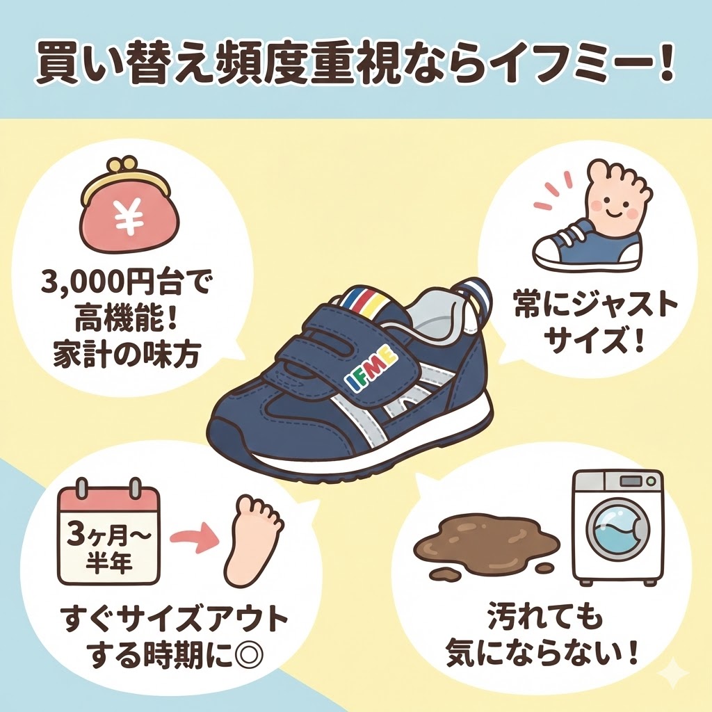 すぐサイズアウトする時期、買い替え頻度を重視するならコスパが良いのはイフミー。