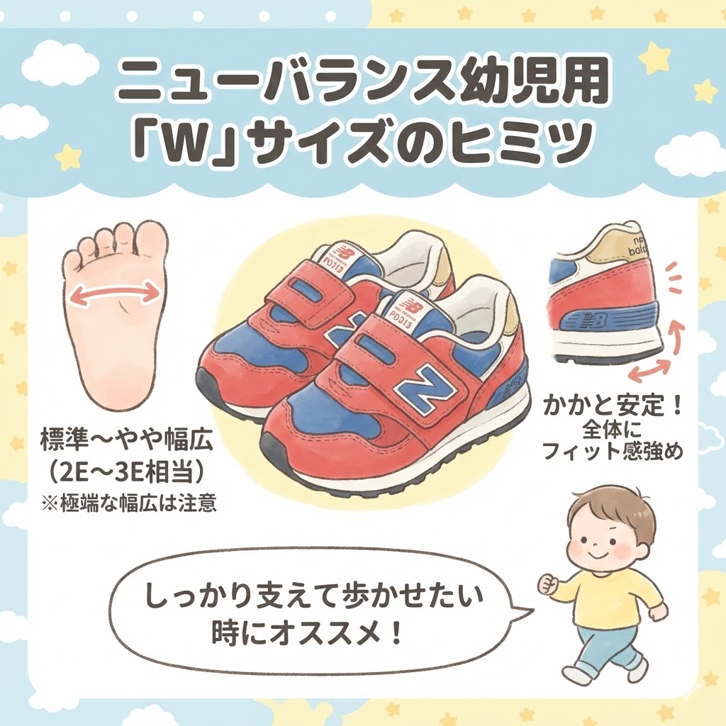 ニューバランスのWはあくまで標準~やや幅広(2E~3E相当)