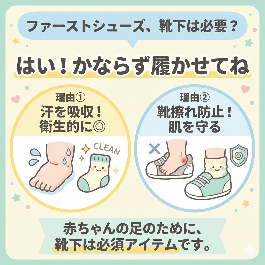 ファーストシューズを履くとき、靴下は必要