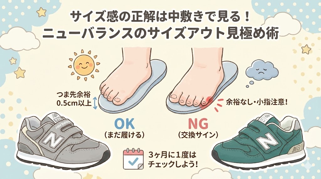 サイズ感の正解は中敷きで見る！ニューバランスのサイズアウト見極め術