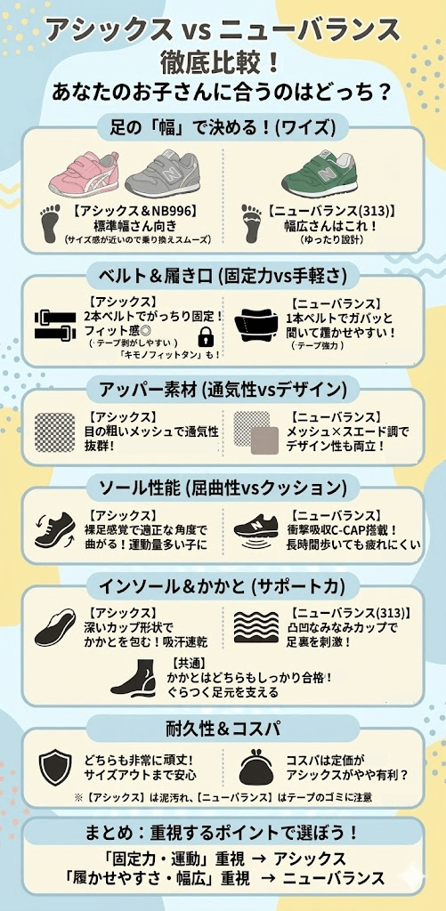 機能の違いを徹底検証!アシックスとニューバランス 8つの比較ポイント