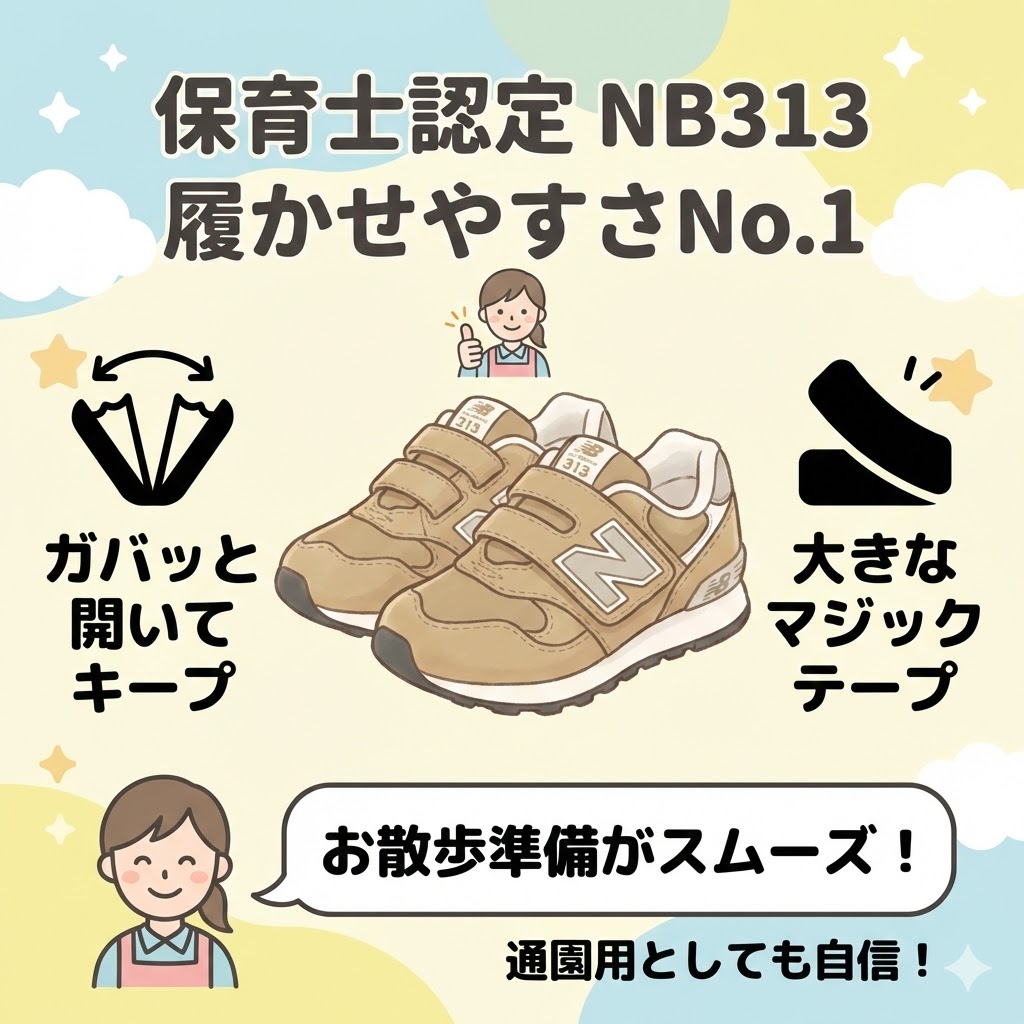 【保育士認定】ニューバランス313はプロも認める履かせやすさNo.1