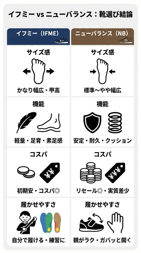イフミーとニューバランスどっちを選ぶ?比較表