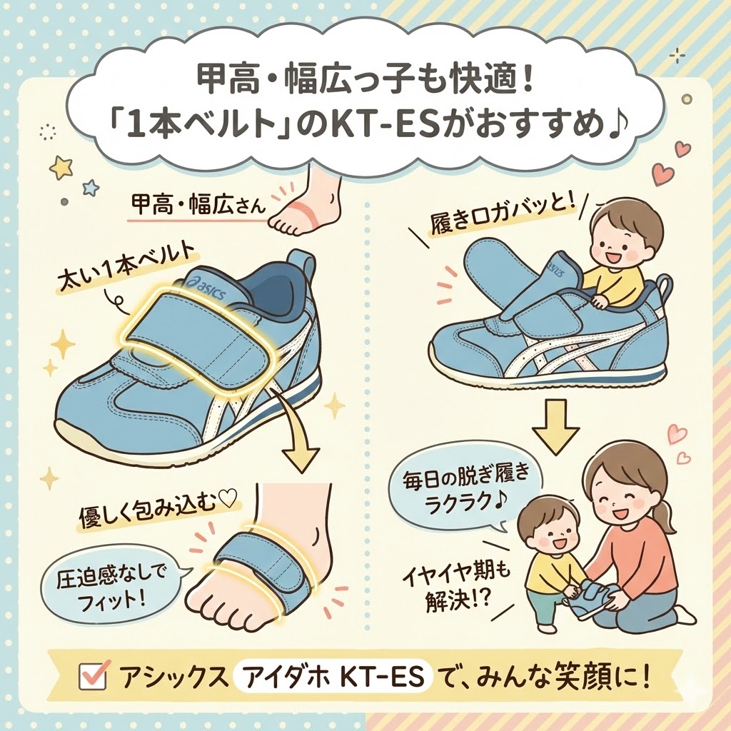 甲高・幅広さんには「1本ベルト」が快適！KT-ESを選ぶメリット