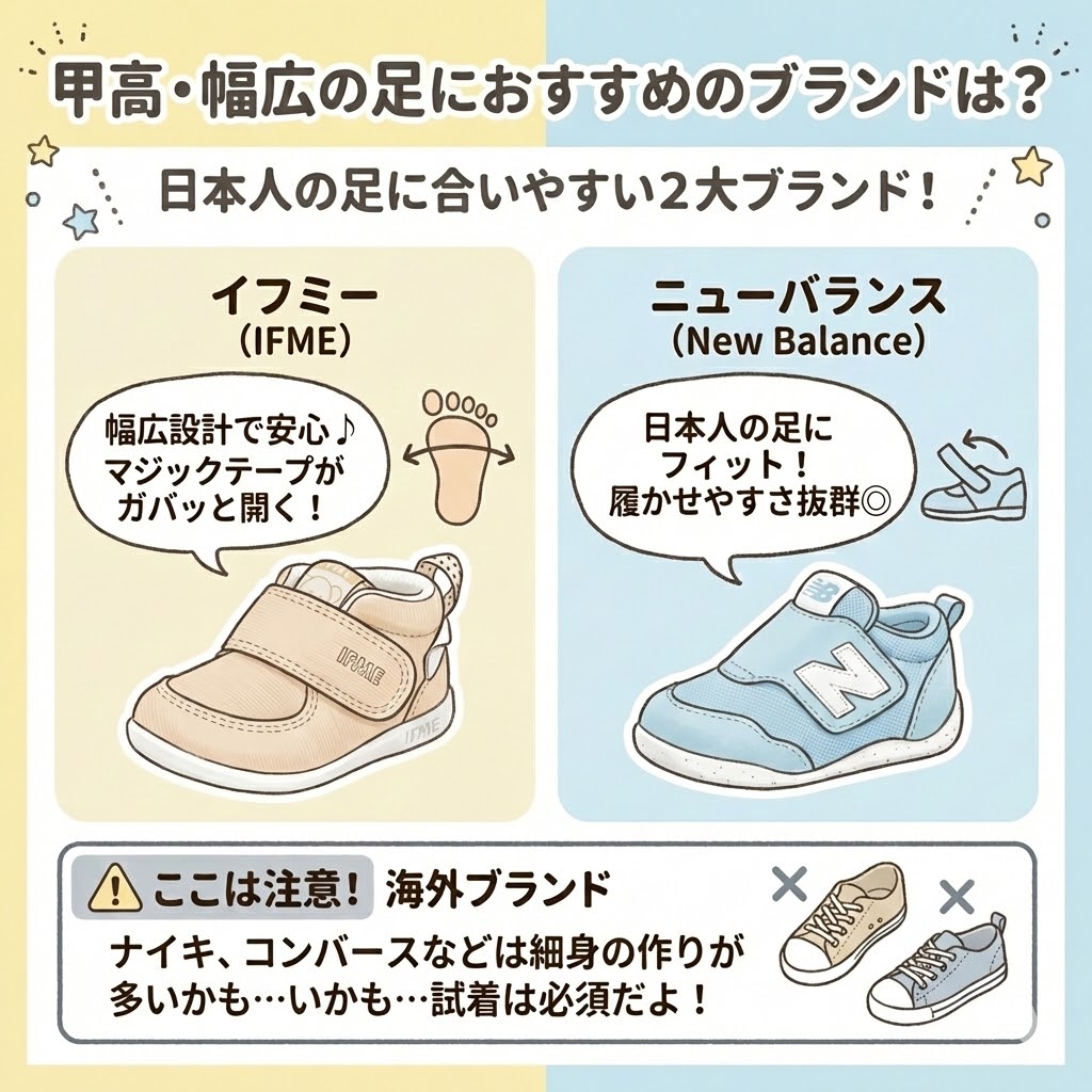 甲高幅広にはイフミーやニューバランスのファーストシューズがおすすめ