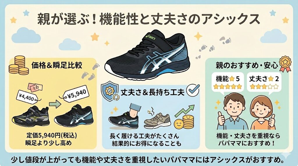 【アシックス】5,940円（税込）で圧倒的な機能性と丈夫さがたっぷり