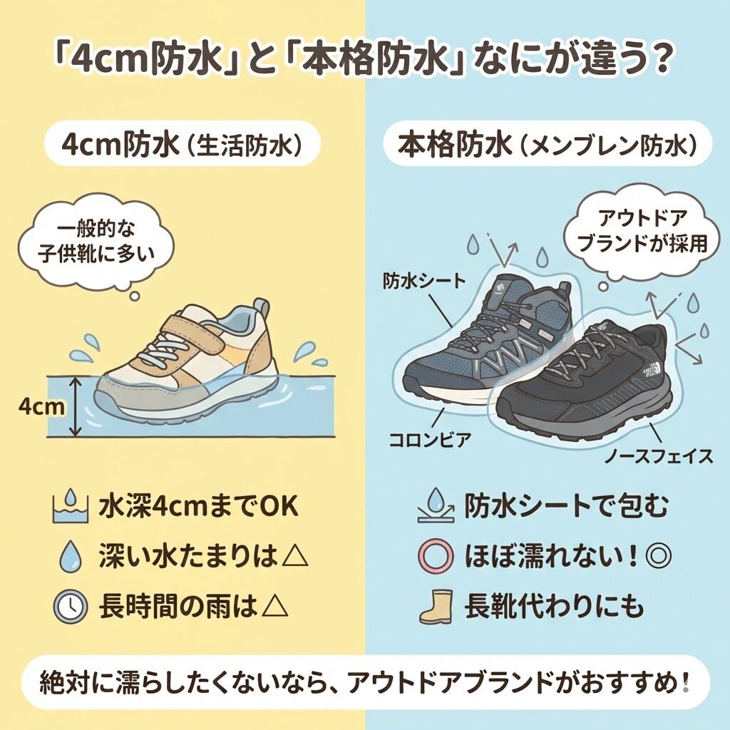 「4cm防水」と「本格防水」の違い