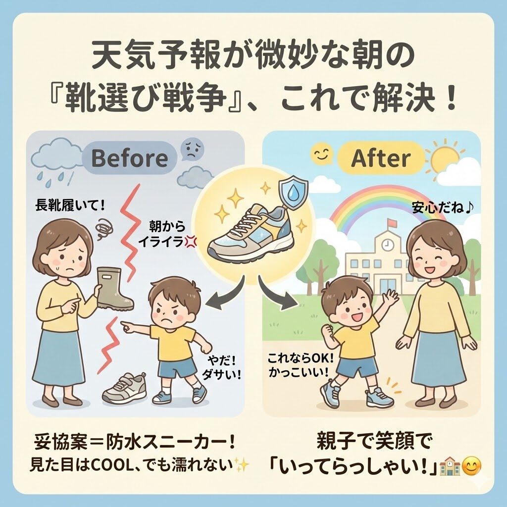 天気予報が微妙な朝の「どっち履く？」戦争をなくす