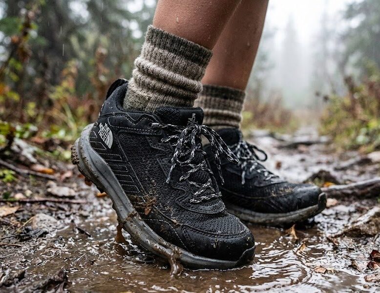 【ザ・ノース・フェイス】ファストパック ウォータープルーフを履く子ども