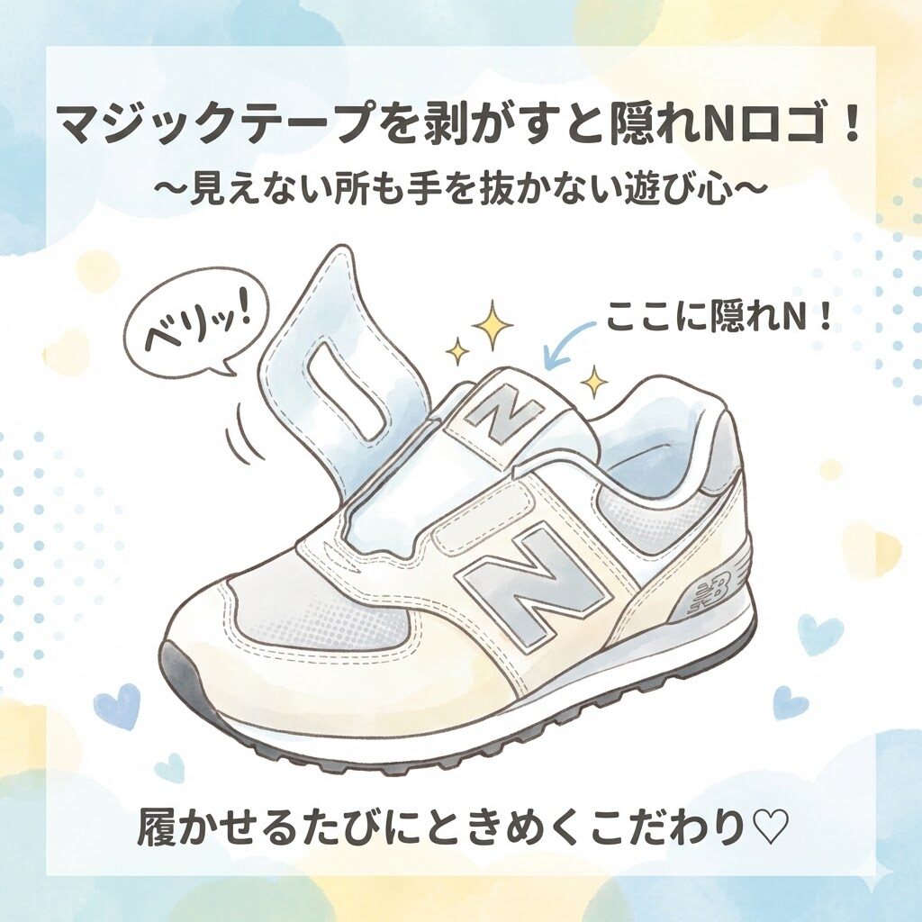 マジックテープを剥がすと隠れNロゴ！見えない所も手を抜かない