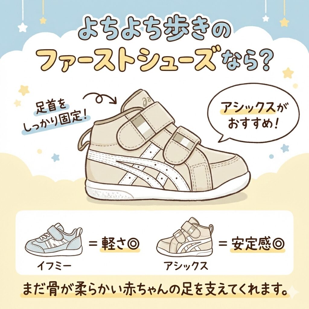 ファーストシューズにはアシックスアミュレファーストがおすすめ