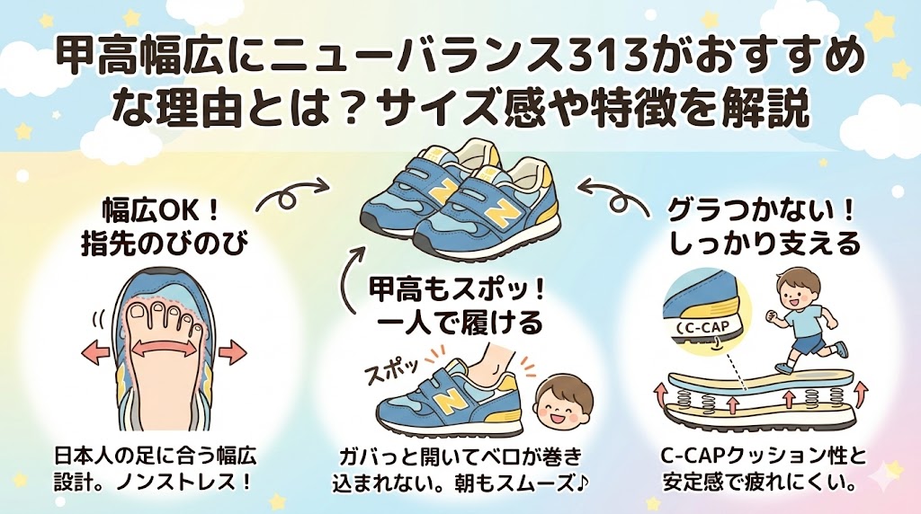 甲高幅広にニューバランス313がおすすめな理由とは？サイズ感や特徴を解説