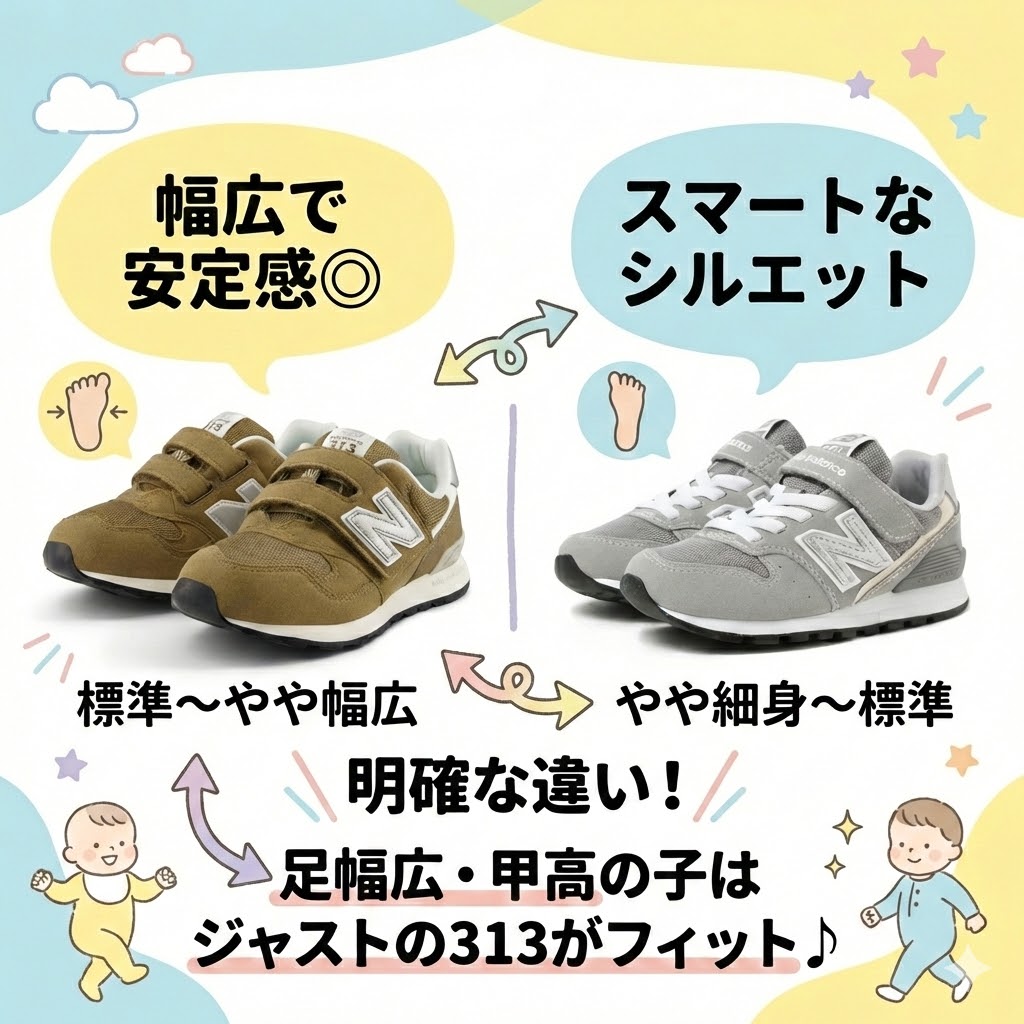 ニューバランス996シリーズと313シリーズのサイズ感の違い