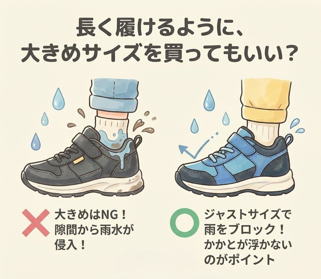 防水スニーカーはジャストサイズを選ぼう