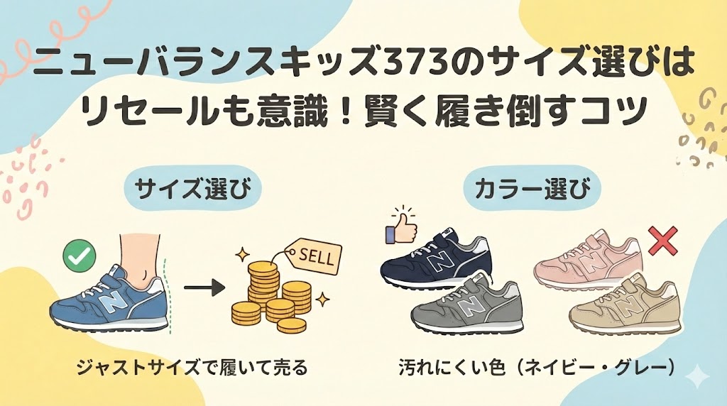 ニューバランスキッズ373のサイズ選びはリセールも意識！賢く履き倒すコツ