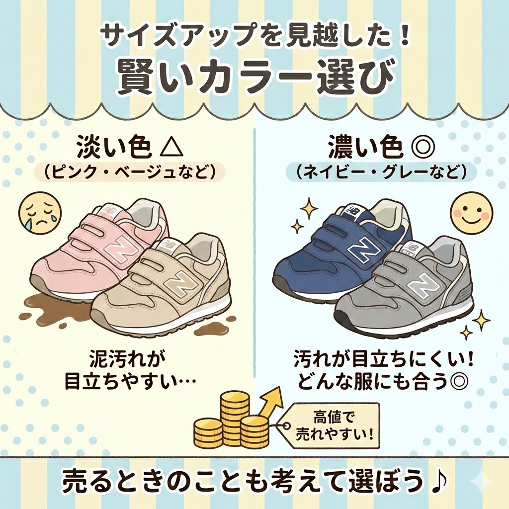 サイズアップを見越した汚れが目立ちにくいカラーの選び方