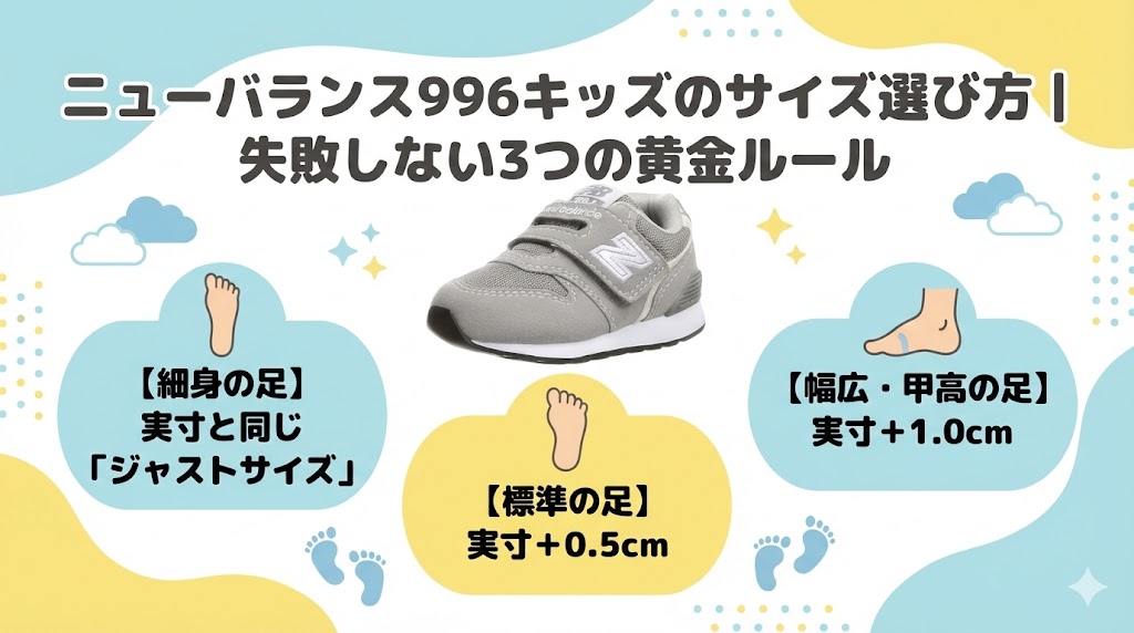 ニューバランス996キッズのサイズ選び方｜失敗しない3つの黄金ルール