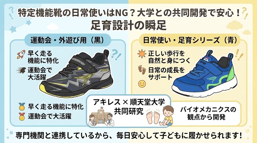 瞬足の特定機能靴の日常使いはNG？大学との共同開発で生まれた足育設計