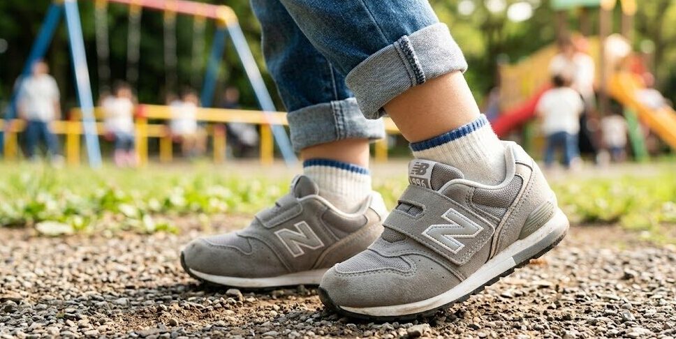 ニューバランス996グレーを履く子ども