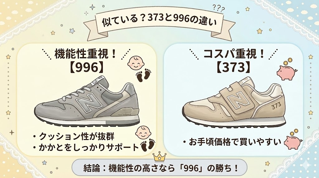 ニューバランスキッズ996と373の違い