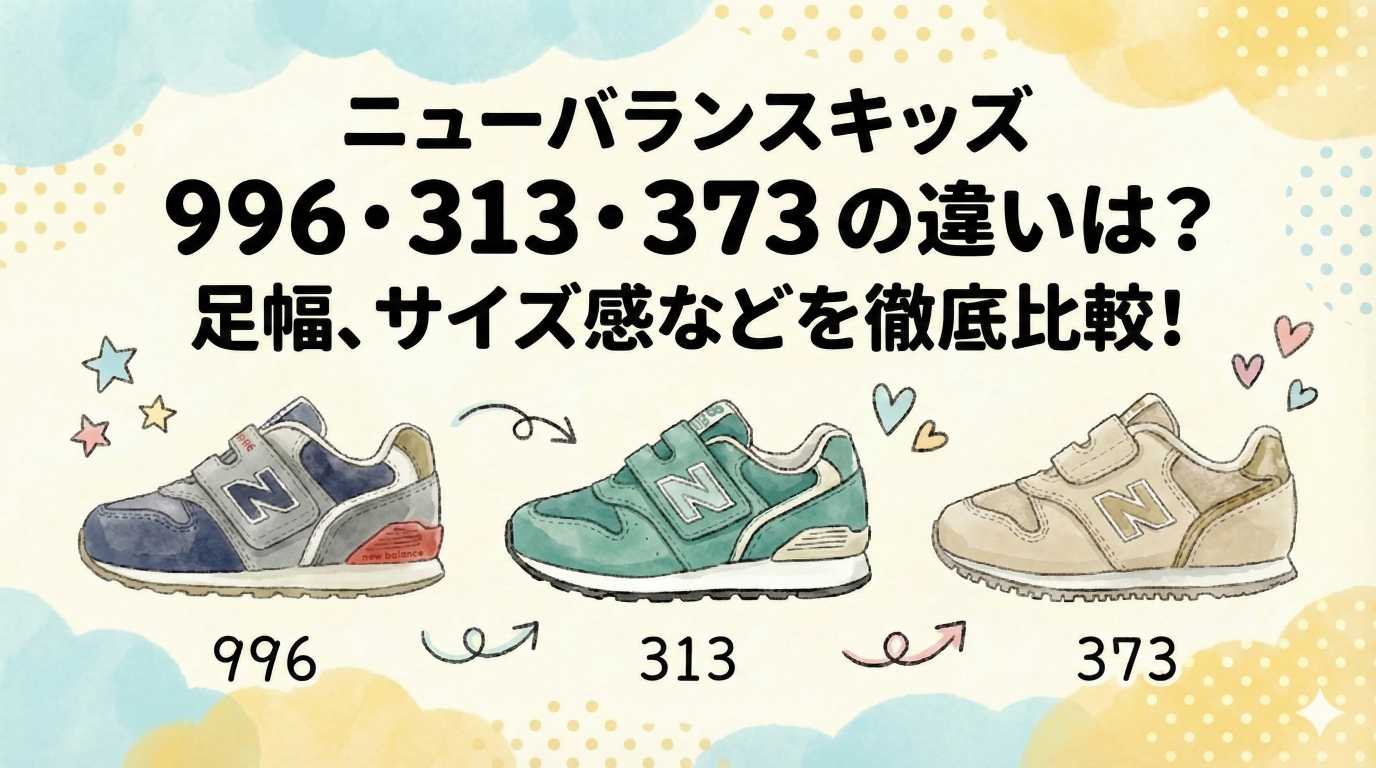 ニューバランスキッズ996・313・373の違いは？足幅、サイズ感などを徹底比較！