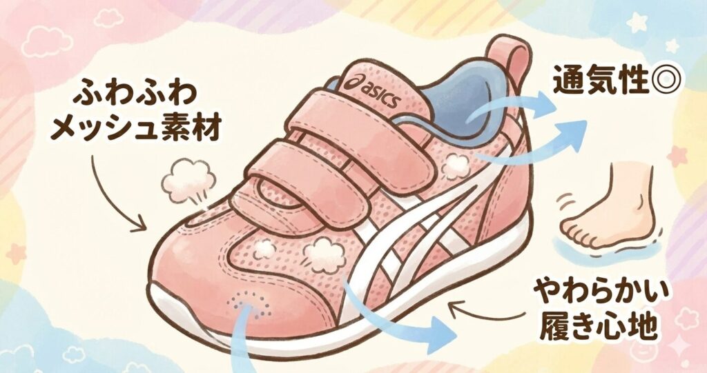 メッシュ素材のコンフィファースト