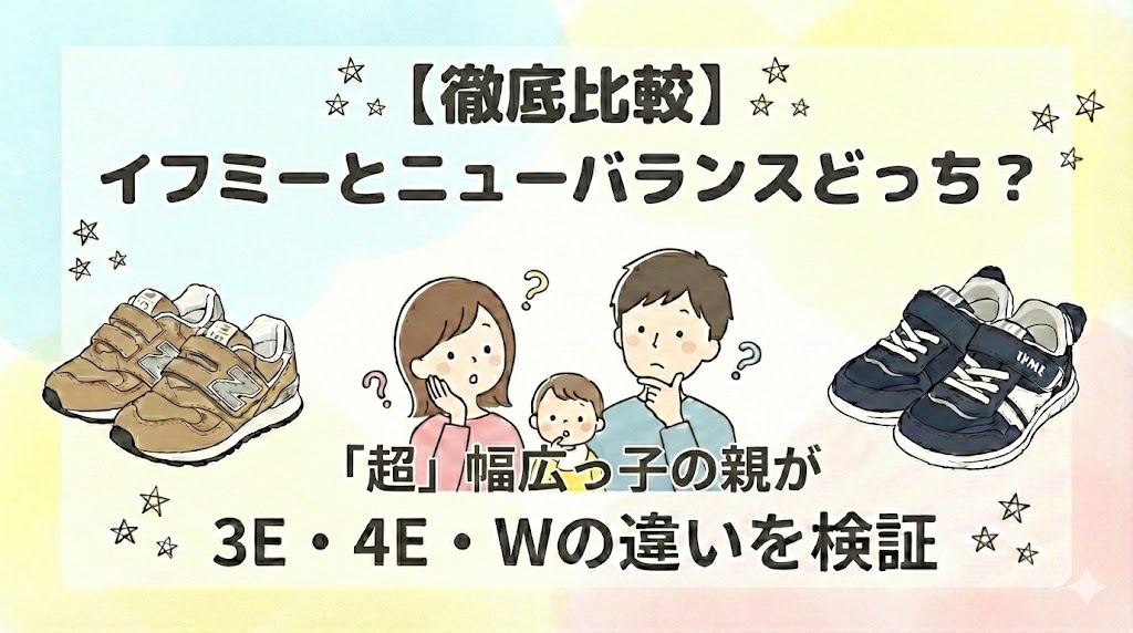 【徹底比較】イフミーとニューバランスどっち？「超」幅広っ子の親が3E・4E・Wの違いを検証